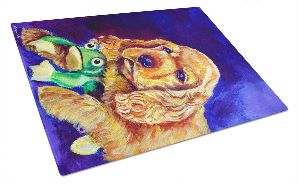 Cocker Spaniel with Frog Glass Cutting Board Large 7342LCB by Caroline&#39;s Treasures