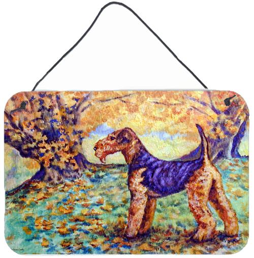 Autumn Airedale Terrier Wall or Door Hanging Prints 7343DS812 by Caroline&#39;s Treasures