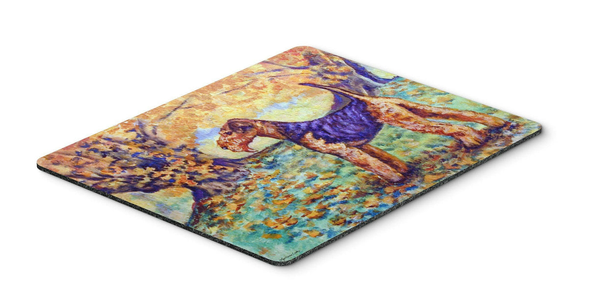 Autumn Airedale Terrier Mouse Pad, Hot Pad or Trivet 7343MP by Caroline&#39;s Treasures