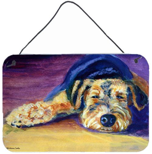 Snoozer Airedale Terrier Wall or Door Hanging Prints 7344DS812 by Caroline&#39;s Treasures