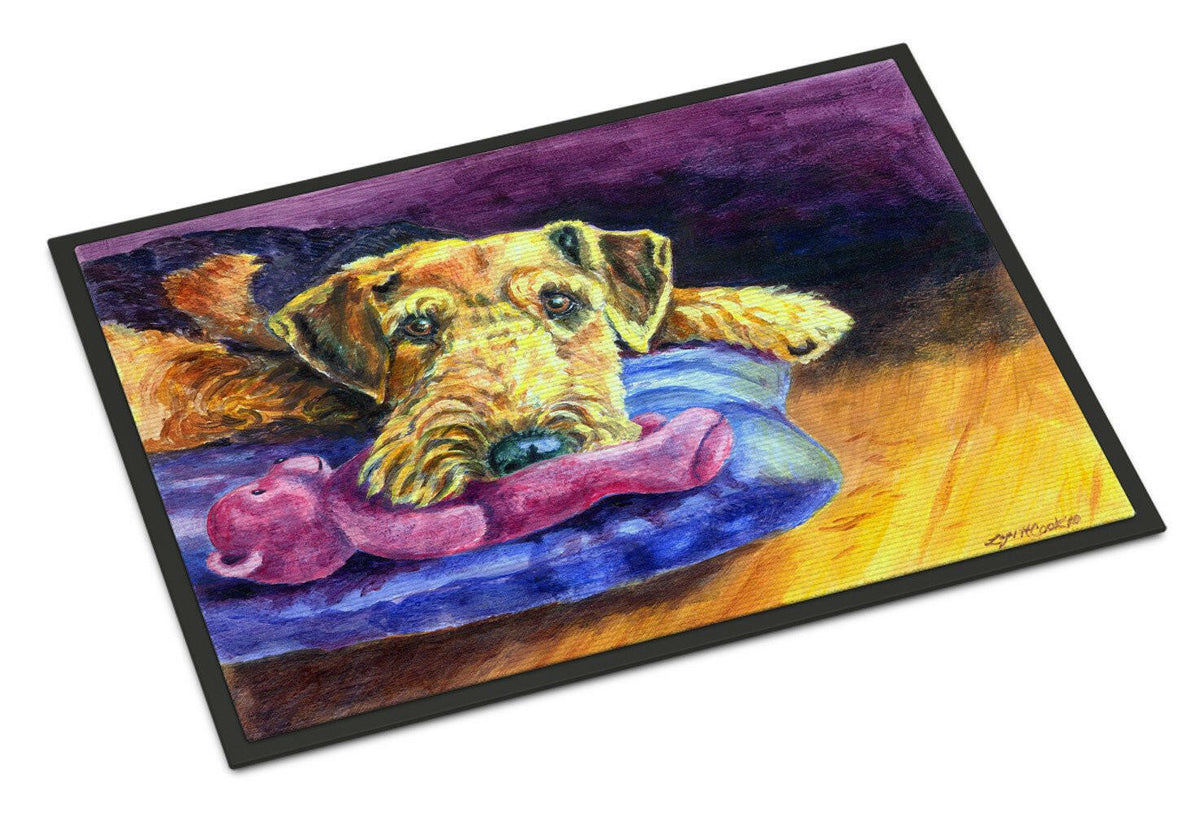 Airedale Terrier Teddy Bear Indoor or Outdoor Mat 18x27 7345MAT - the-store.com