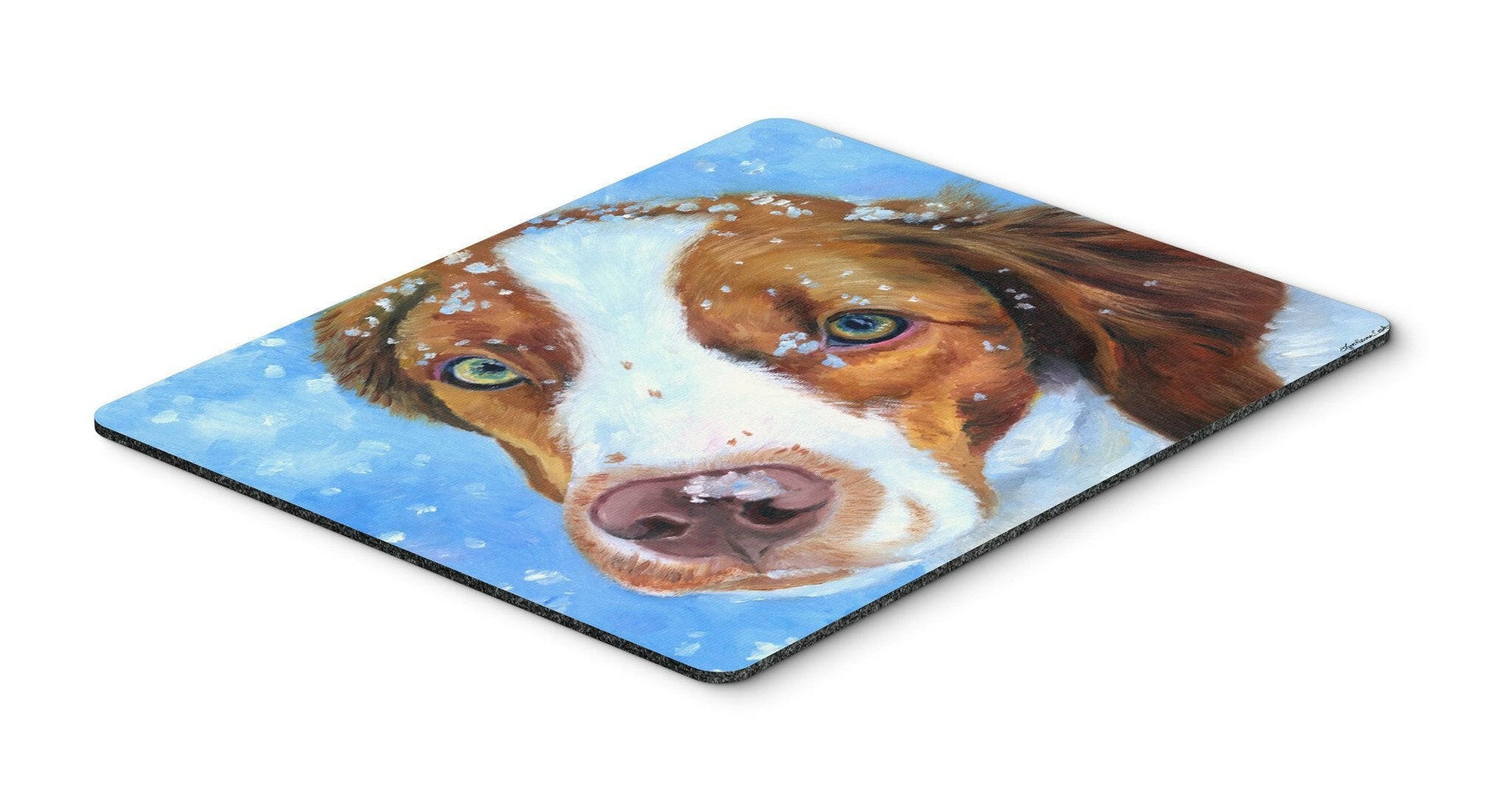 Snow Baby Brittany Spaniel Mouse Pad, Hot Pad or Trivet 7348MP by Caroline's Treasures