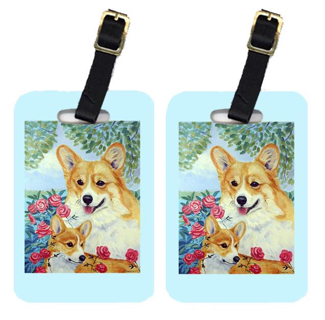 Pair of 2 Corgi Momma&#39;s Love and Roses Luggage Tags by Caroline&#39;s Treasures