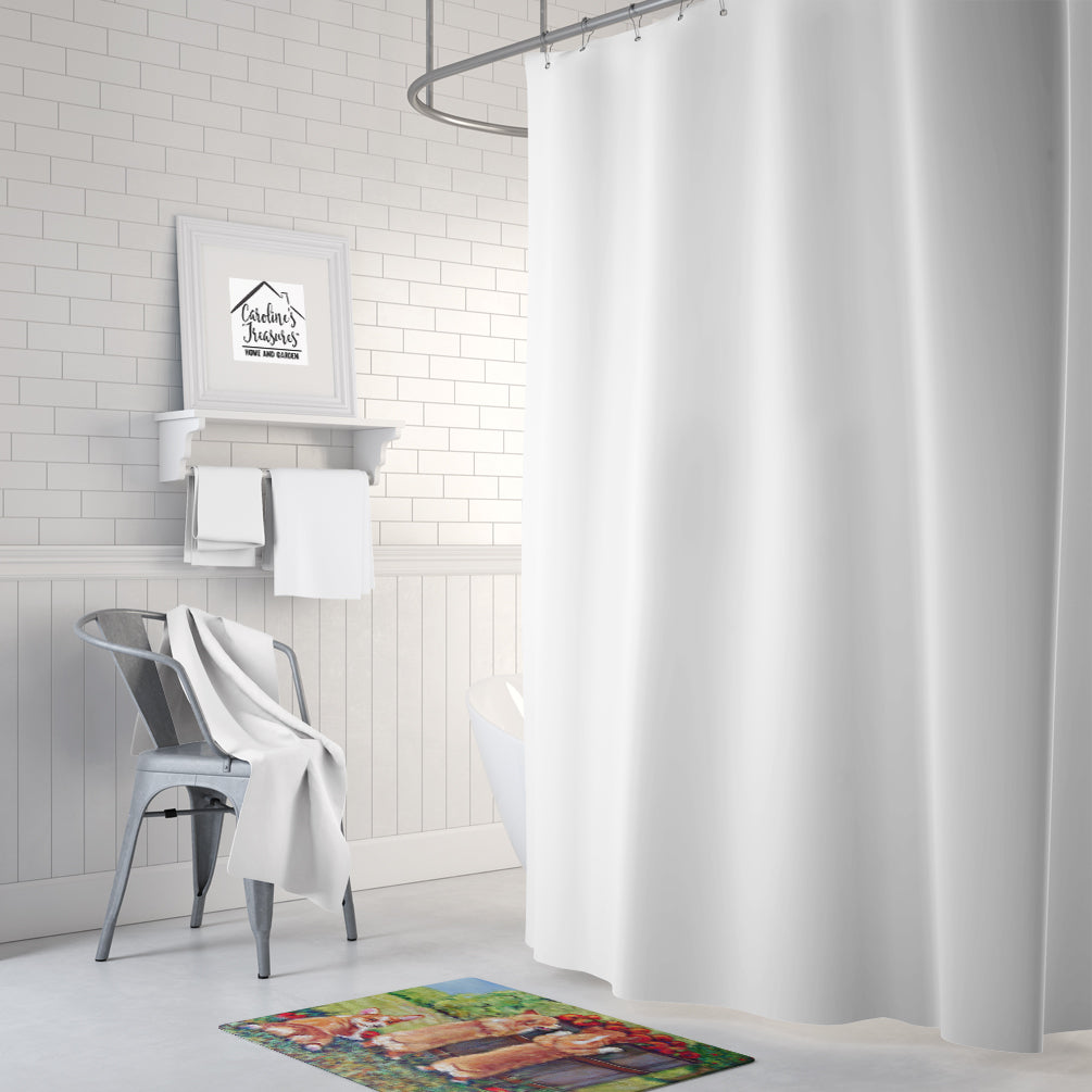 Caroline's Treasures Apple Helper Corgis Machine Washable Memory Foam Mat 7351RUG