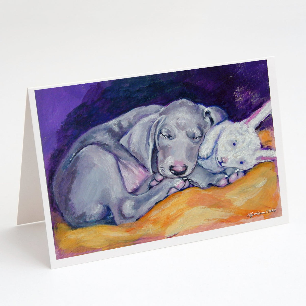 Buy this Weimaraner Snuggle Bunny Greeting Cards and Envelopes Pack of 8