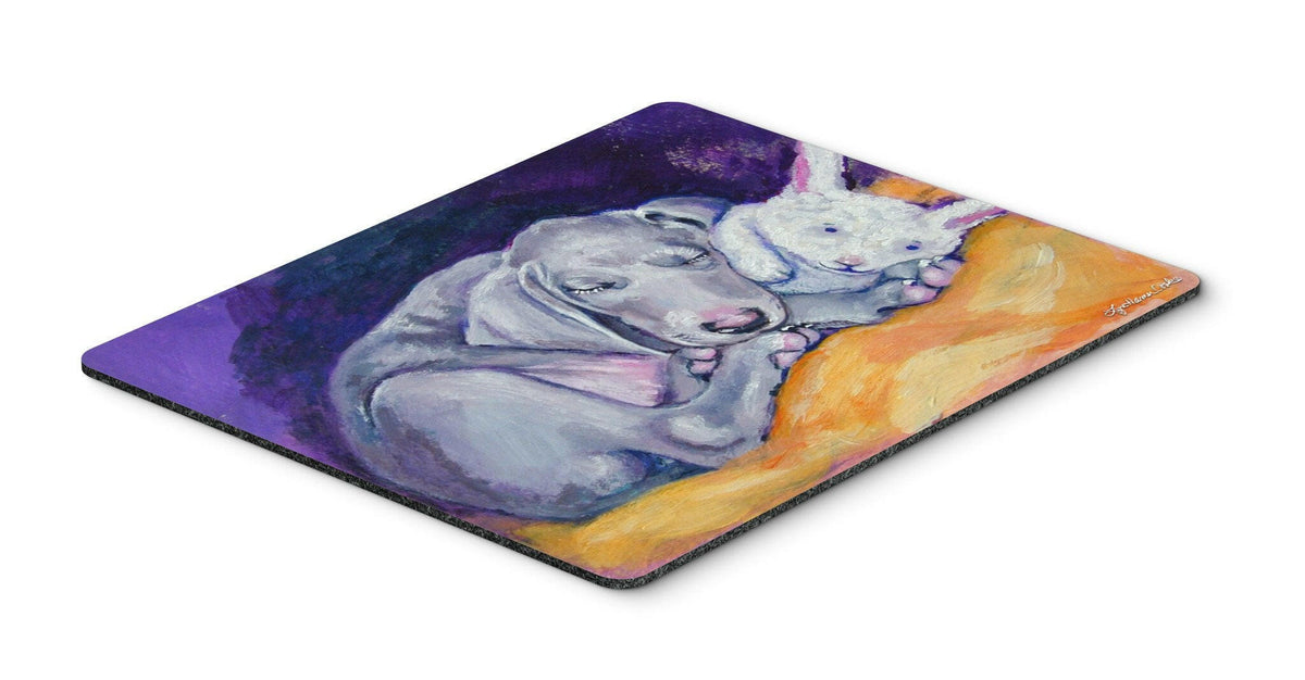Weimaraner Snuggle Bunny Mouse Pad, Hot Pad or Trivet 7354MP by Caroline&#39;s Treasures