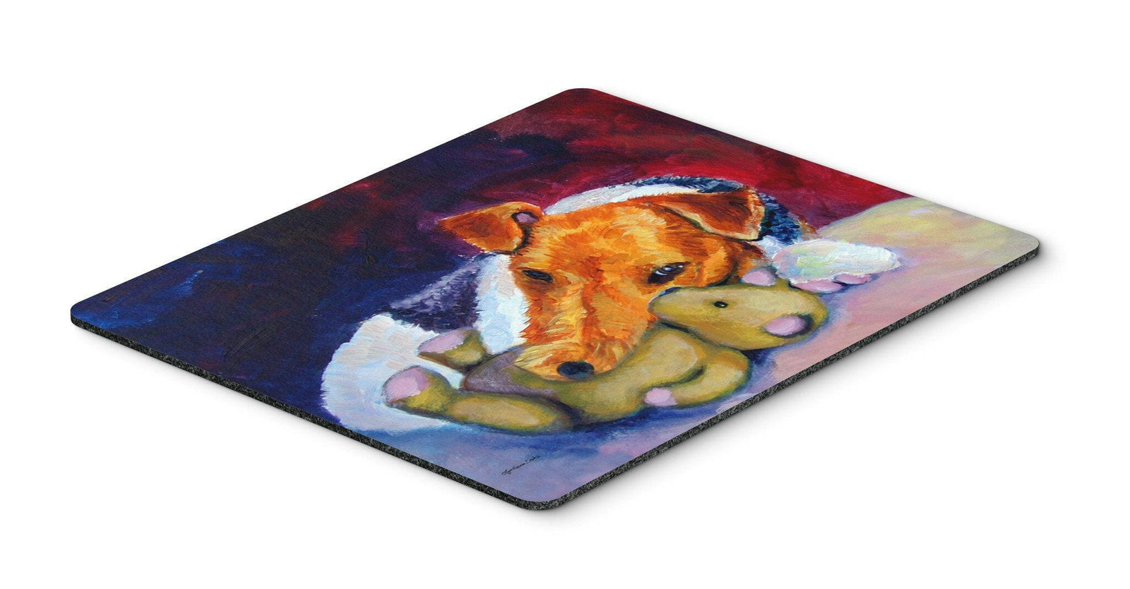 Fox Terrier and Teddy Bear Mouse Pad, Hot Pad or Trivet 7355MP by Caroline's Treasures