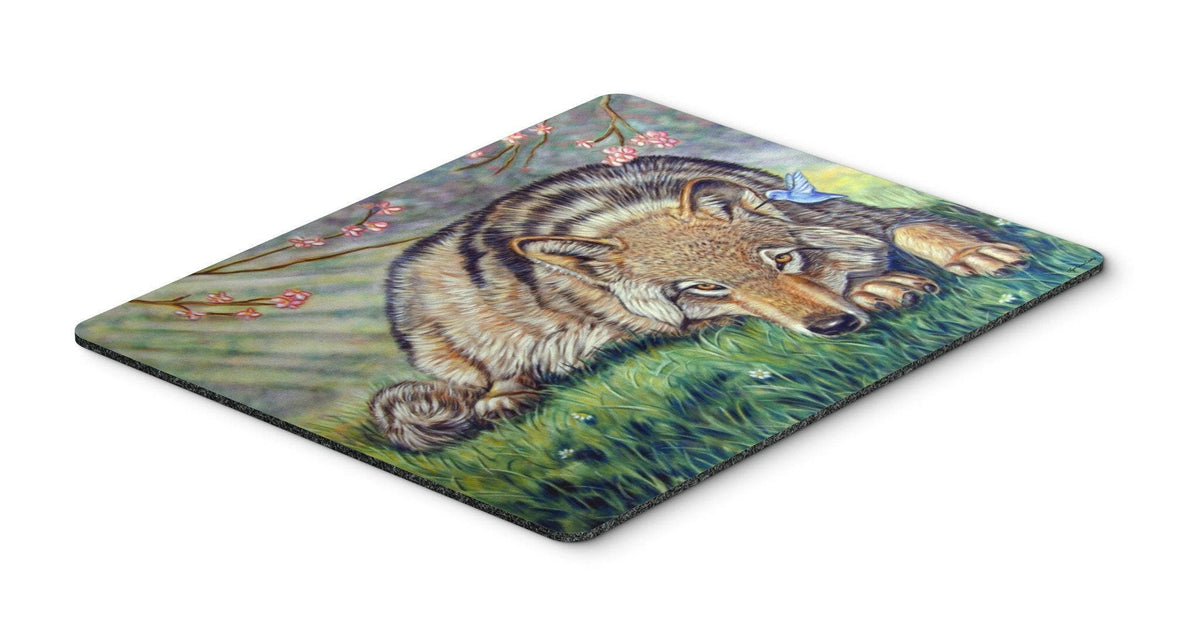 Wolf and Hummingbird Mouse Pad, Hot Pad or Trivet 7356MP by Caroline&#39;s Treasures