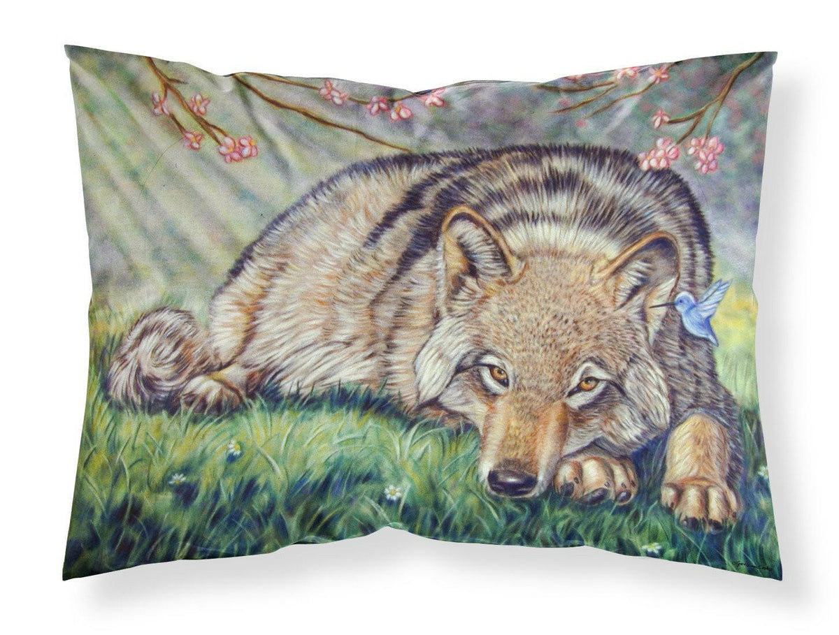 Wolf and Hummingbird Fabric Standard Pillowcase 7356PILLOWCASE by Caroline&#39;s Treasures
