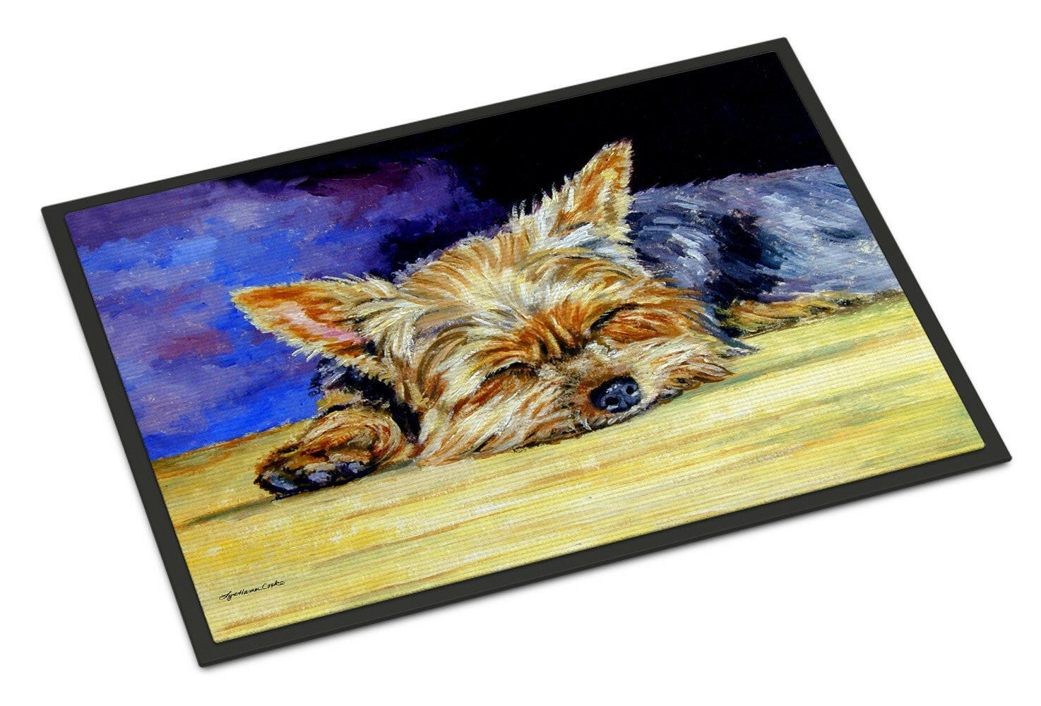 Yorkie Taking a Nap Indoor or Outdoor Mat 24x36 7357JMAT - the-store.com