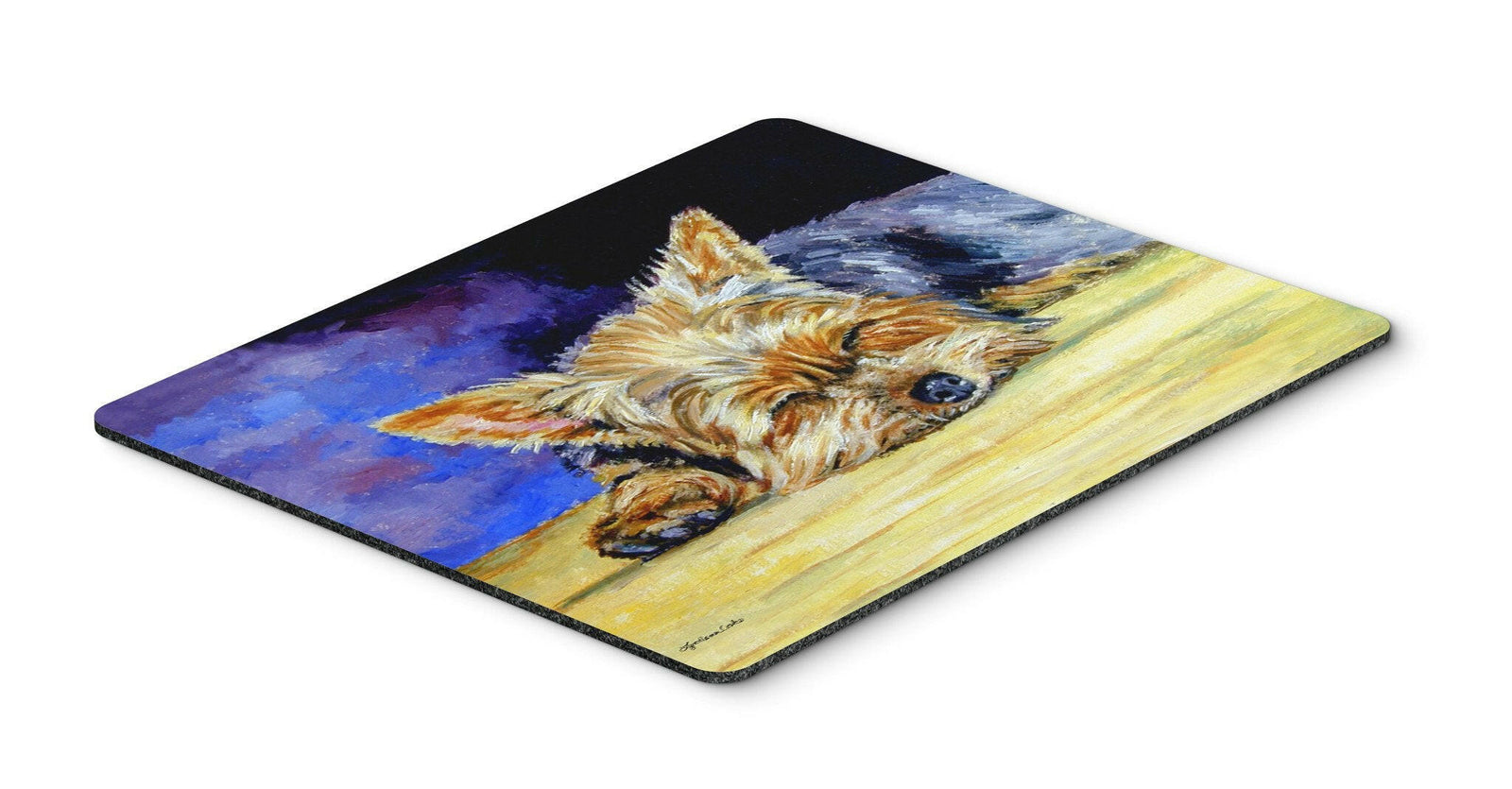 Yorkie Taking a Nap Mouse Pad, Hot Pad or Trivet 7357MP by Caroline's Treasures