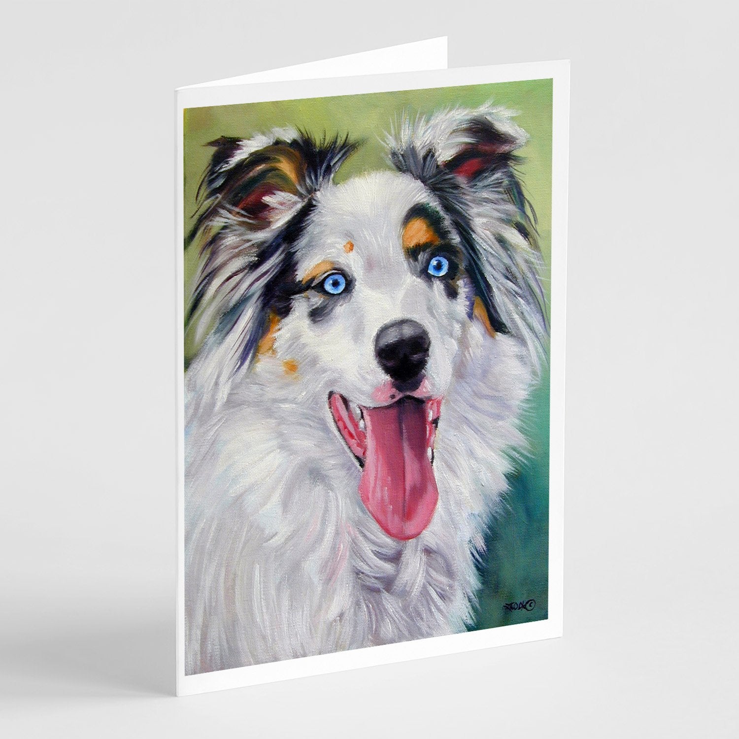 Buy this Australian Shepherd Blue Eyes Greeting Cards and Envelopes Pack of 8