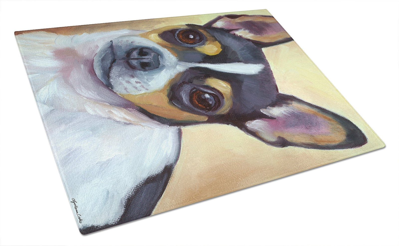 Chihuahua Black and Tan Glass Cutting Board Large 7359LCB by Caroline's Treasures