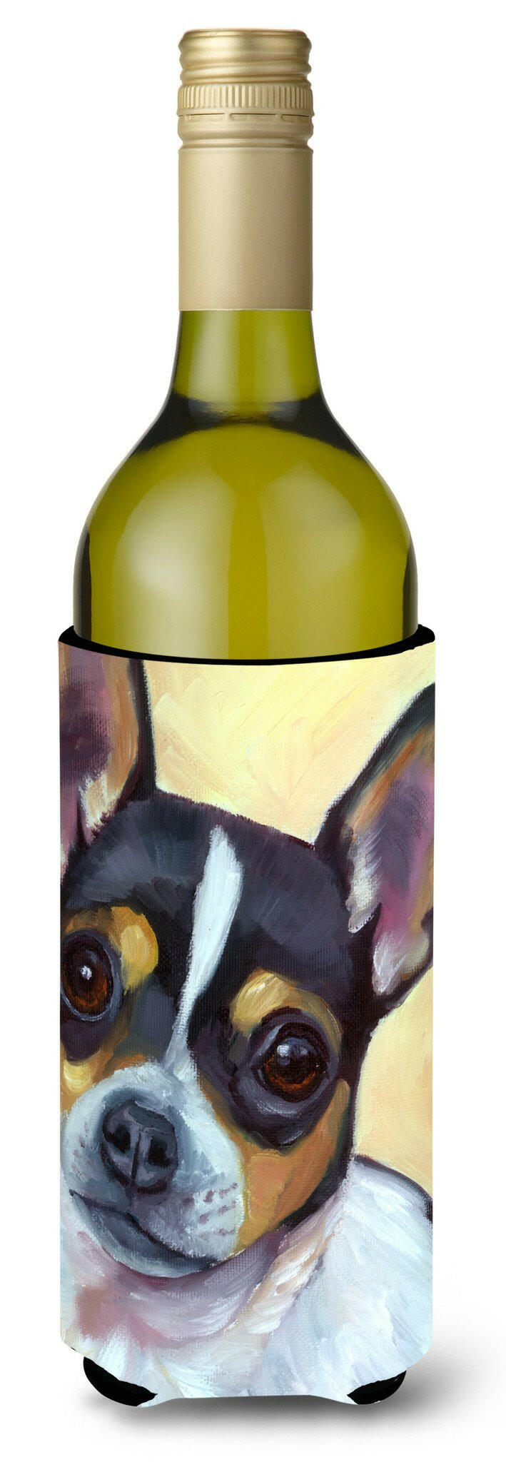 Chihuahua Black and Tan Wine Bottle Beverage Insulator Hugger 7359LITERK by Caroline&#39;s Treasures