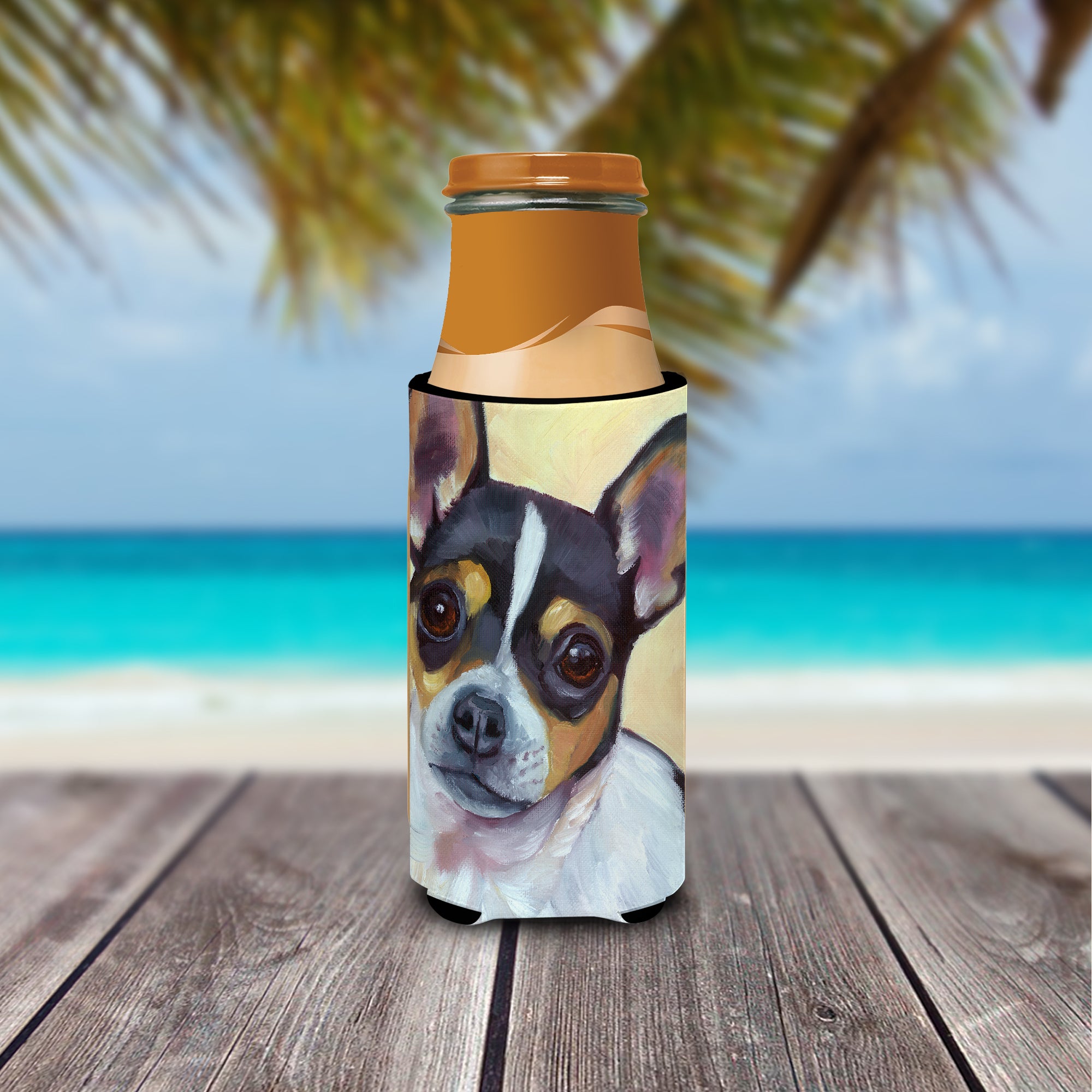 Chihuahua Black and Tan  Ultra Beverage Insulators for slim cans 7359MUK