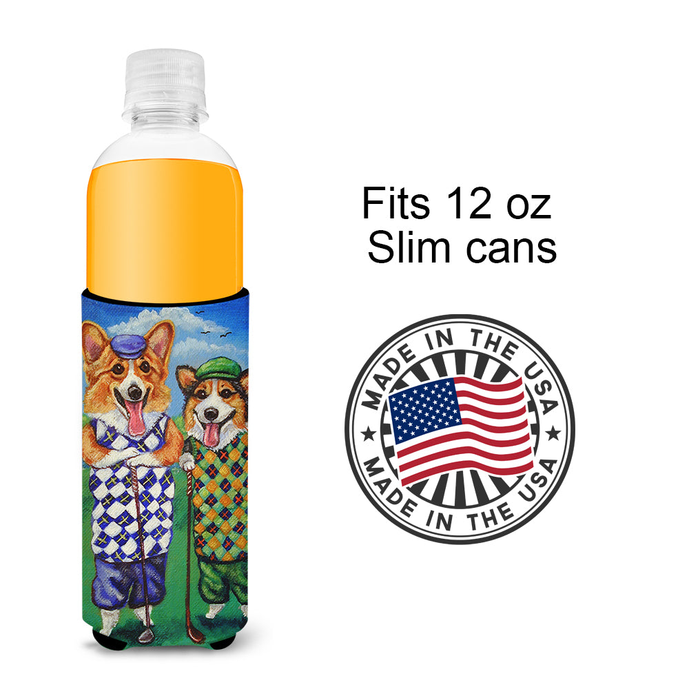 Corgi Golfers  Ultra Beverage Insulators for slim cans 7361MUK  the-store.com.