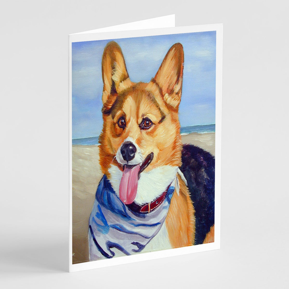 Buy this Corgi Beach Bandana Greeting Cards and Envelopes Pack of 8