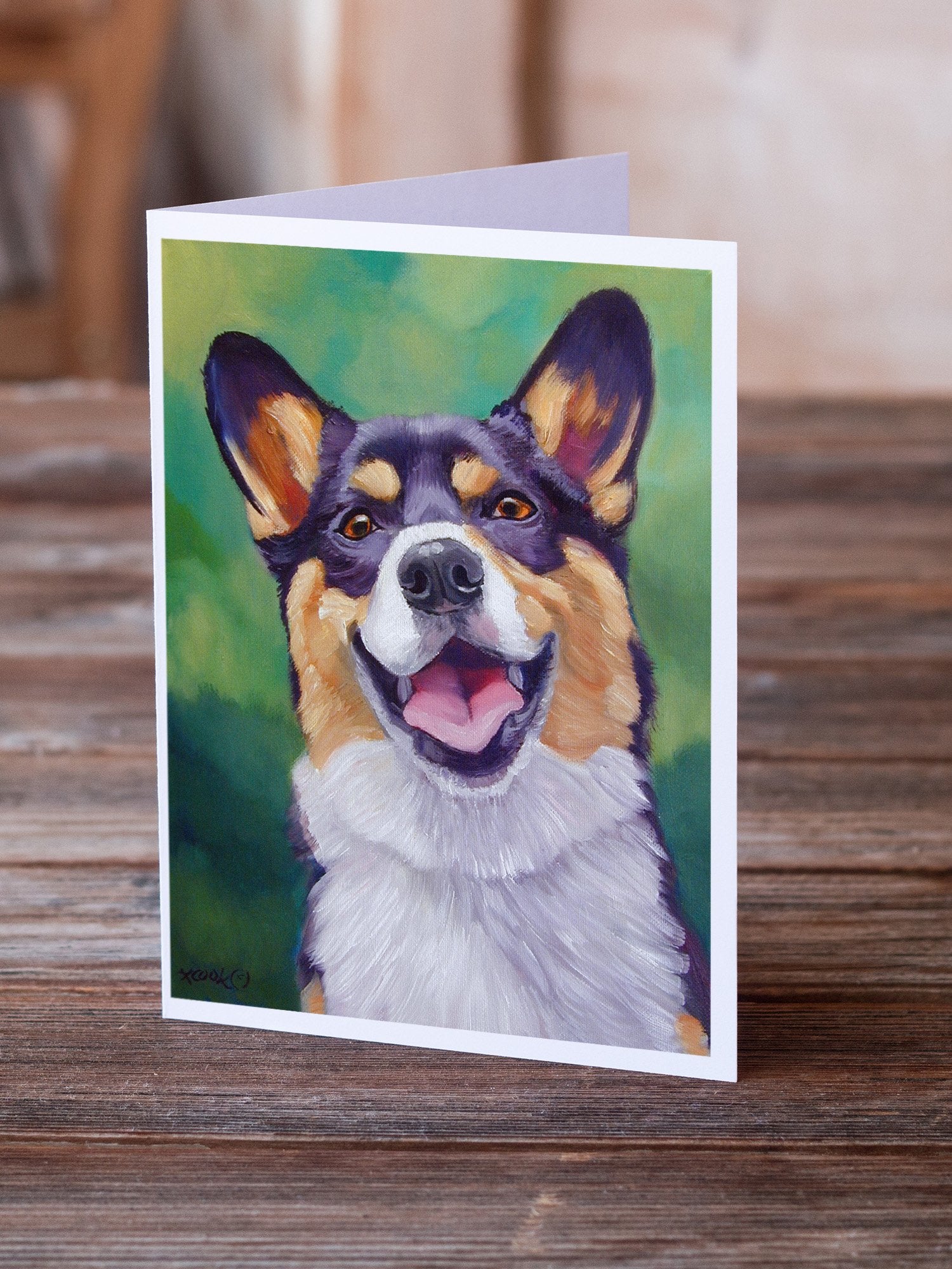 Buy this Tricolor Pembroke Corgi Greeting Cards and Envelopes Pack of 8
