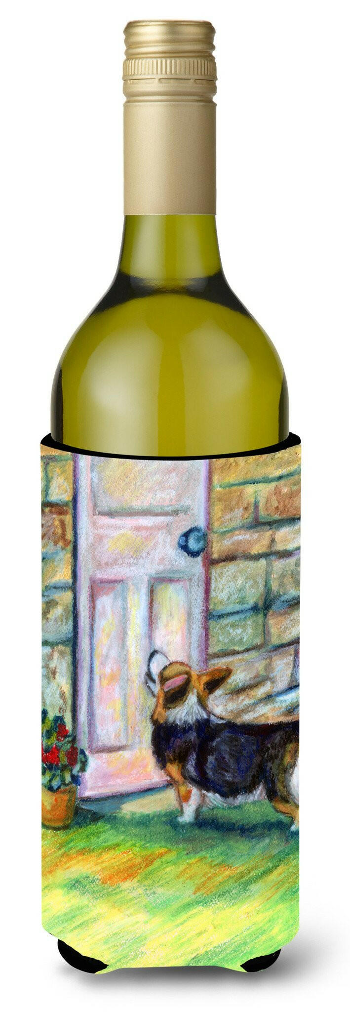 Let me in Corgi Wine Bottle Beverage Insulator Hugger 7370LITERK by Caroline's Treasures