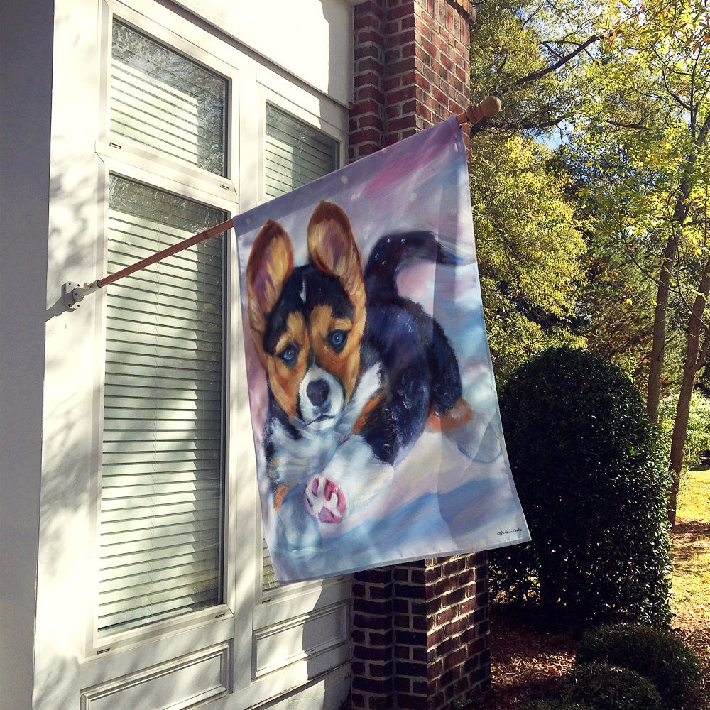 Puppy Chase Corgi Flag Canvas House Size 7371CHF