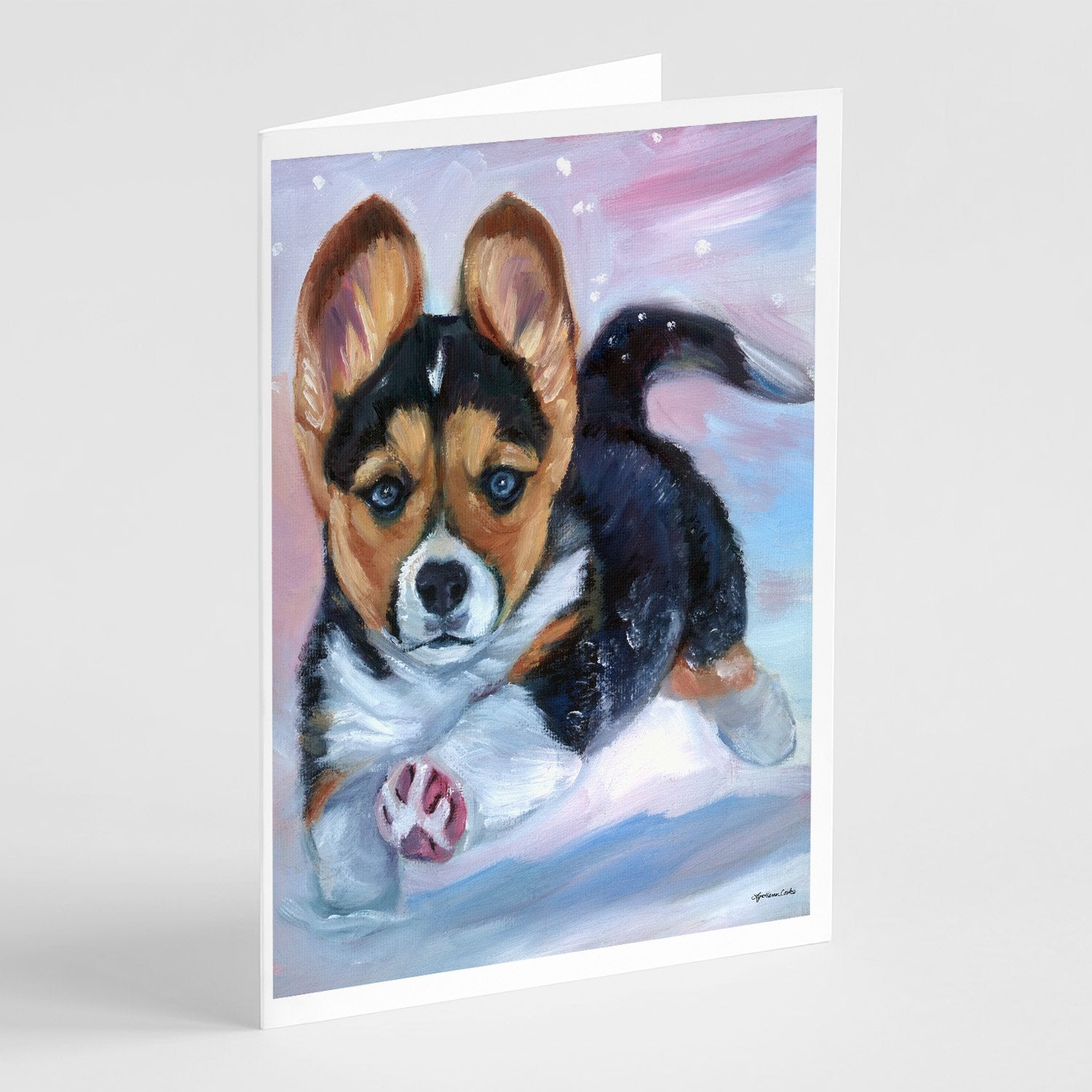 Buy this Puppy Chase Corgi Greeting Cards and Envelopes Pack of 8