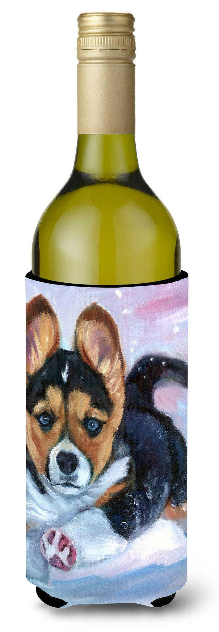 Puppy Chase Corgi Wine Bottle Beverage Insulator Hugger 7371LITERK by Caroline's Treasures