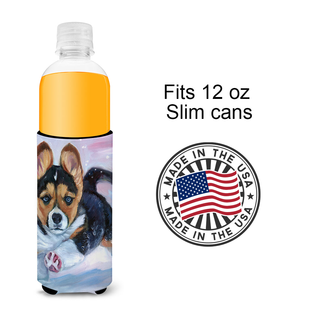 Puppy Chase Corgi  Ultra Beverage Insulators for slim cans 7371MUK  the-store.com.