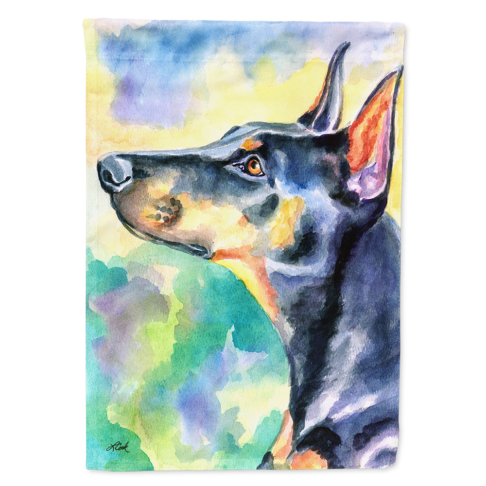 Watercolor Doberman Flag Canvas House Size 7372CHF  the-store.com.