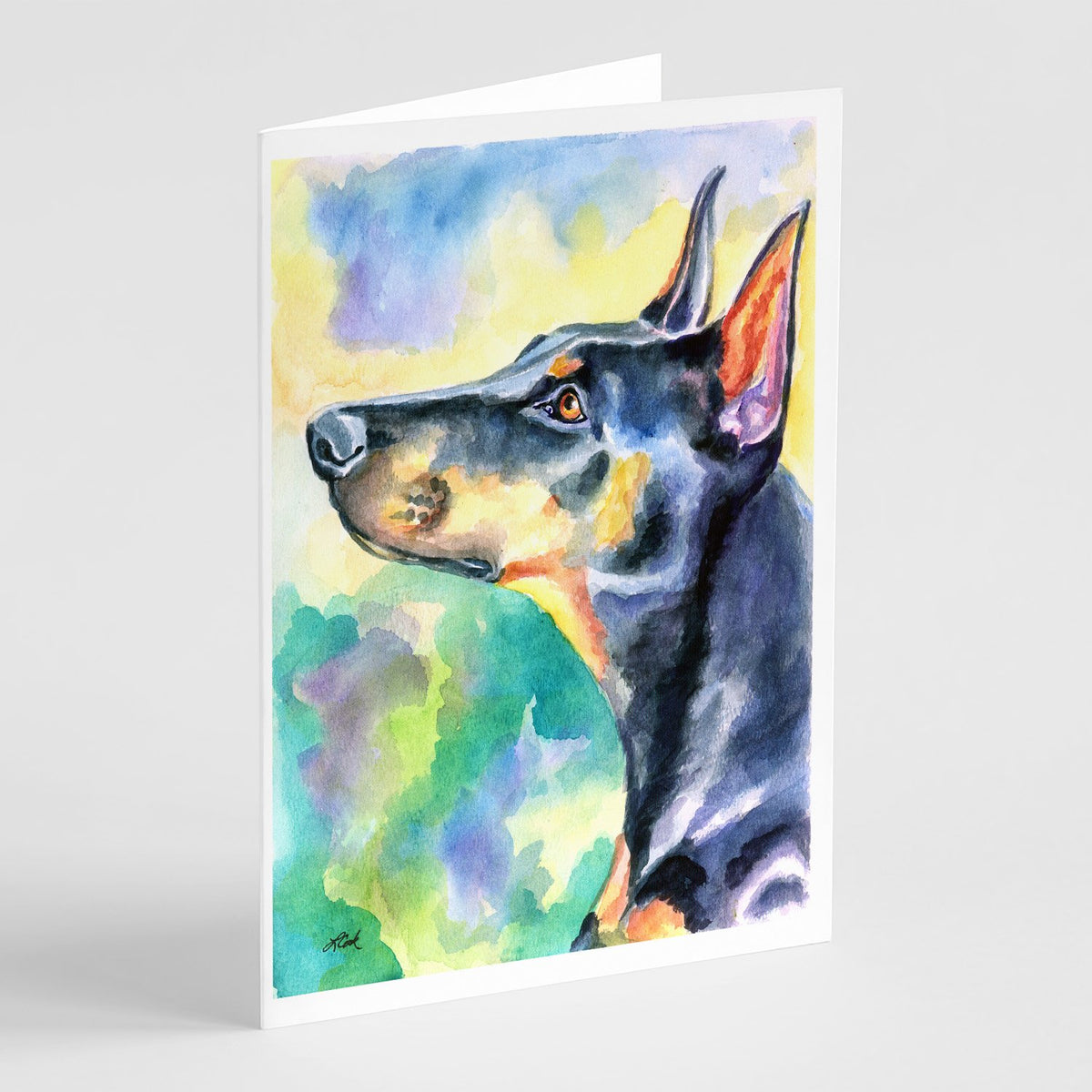 Buy this Watercolor Doberman Greeting Cards and Envelopes Pack of 8