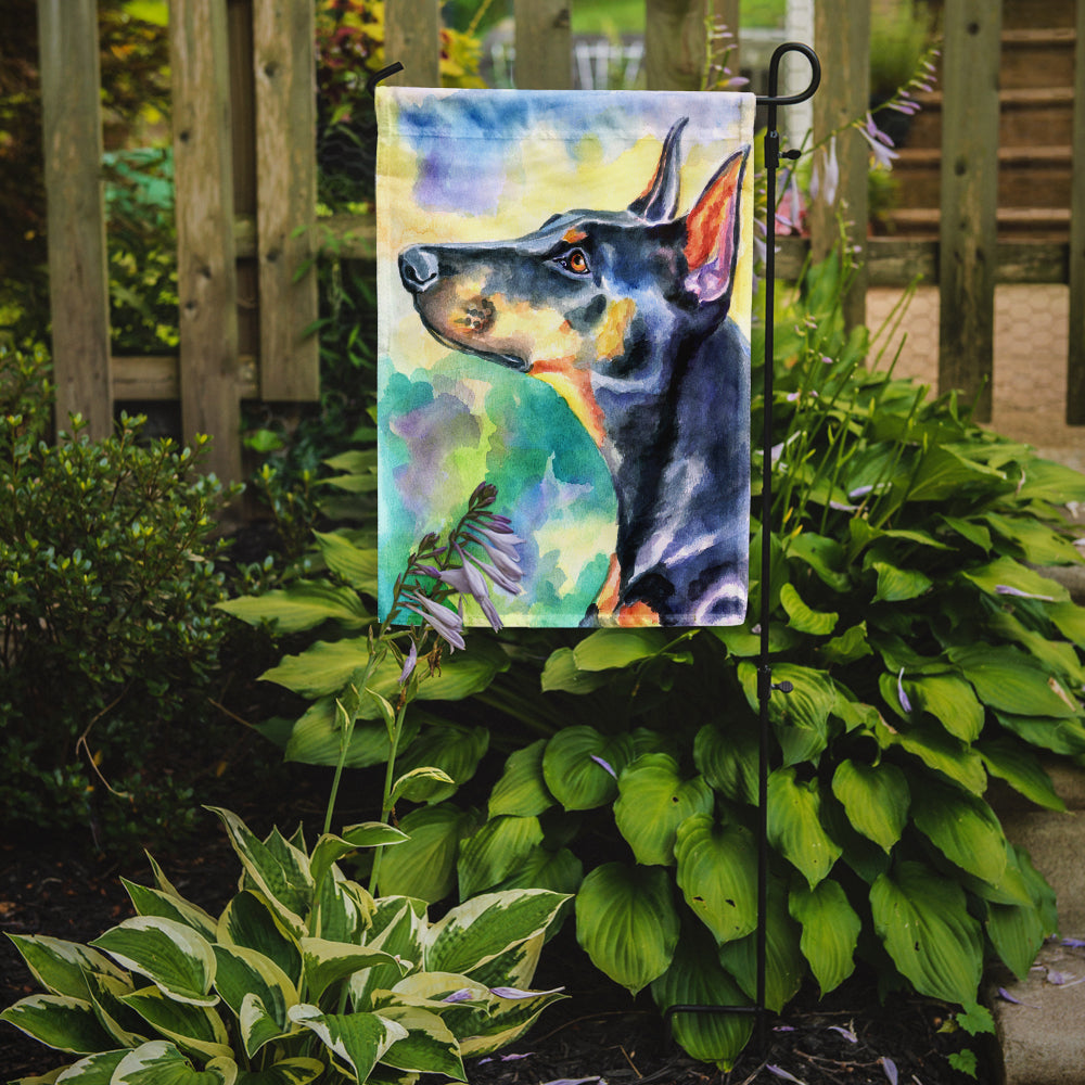 Caroline's Treasures Watercolor Doberman Garden Flag – Decorative Outdoor Yard Flag 7372GF