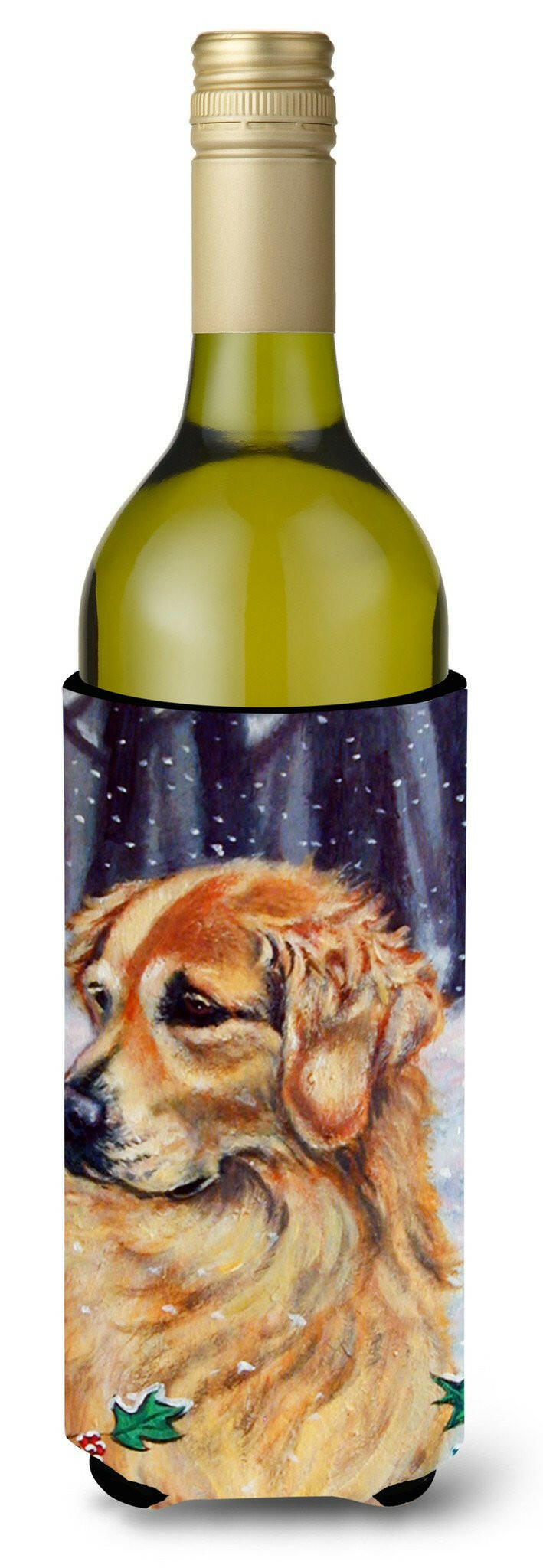 Golden Retriver Holly Wine Bottle Beverage Insulator Hugger 7381LITERK by Caroline&#39;s Treasures