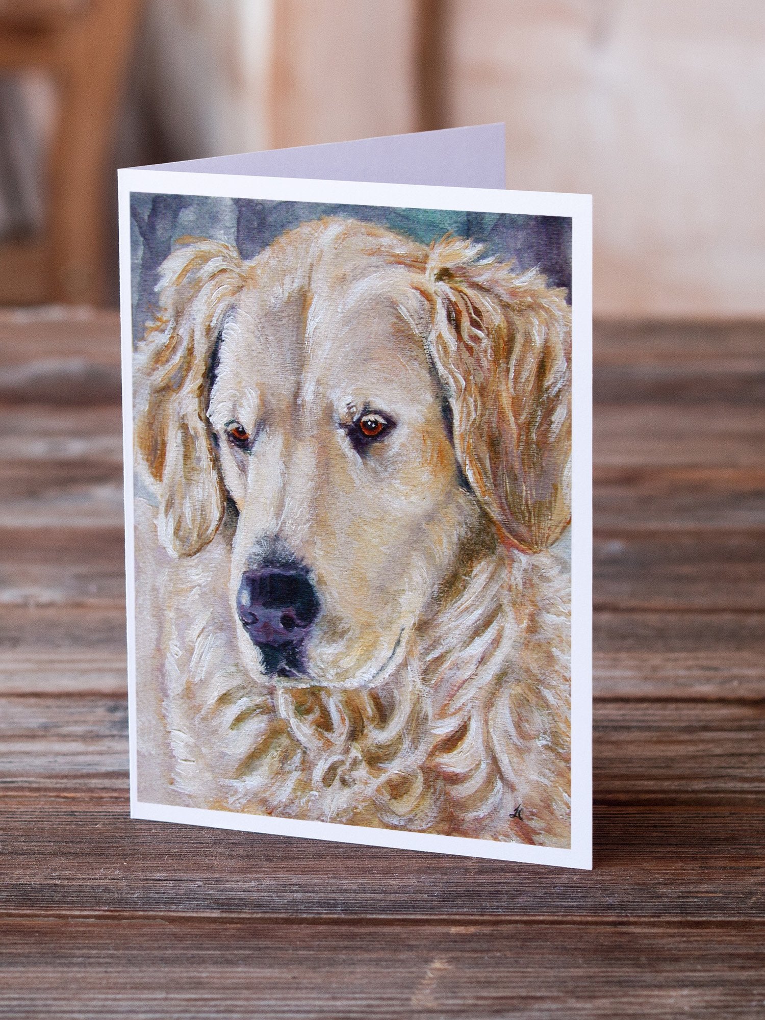 Buy this Golden Retriver Contemplation Greeting Cards and Envelopes Pack of 8