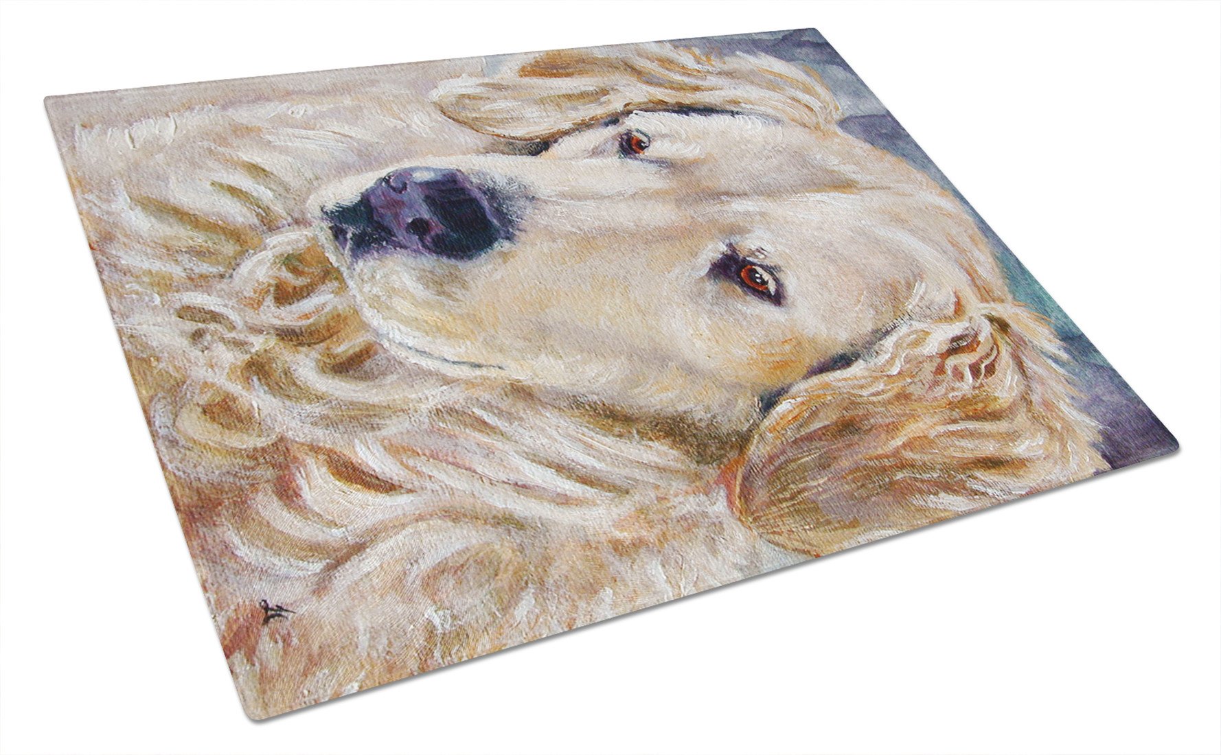 Golden Retriver Contemplation Glass Cutting Board Large 7382LCB by Caroline's Treasures