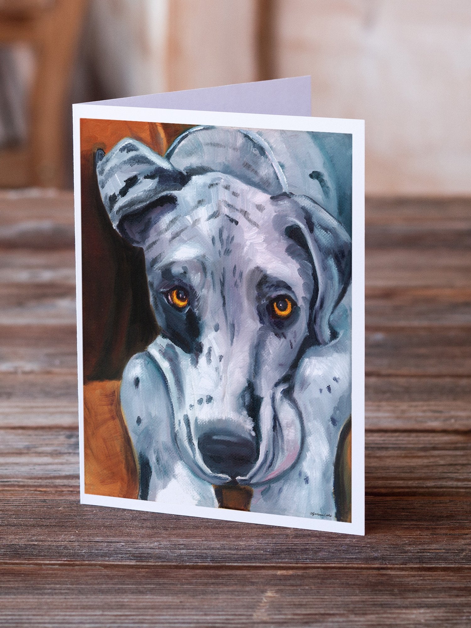 Great Dane Waiting Patiently Greeting Cards and Envelopes Pack of 8 - the-store.com