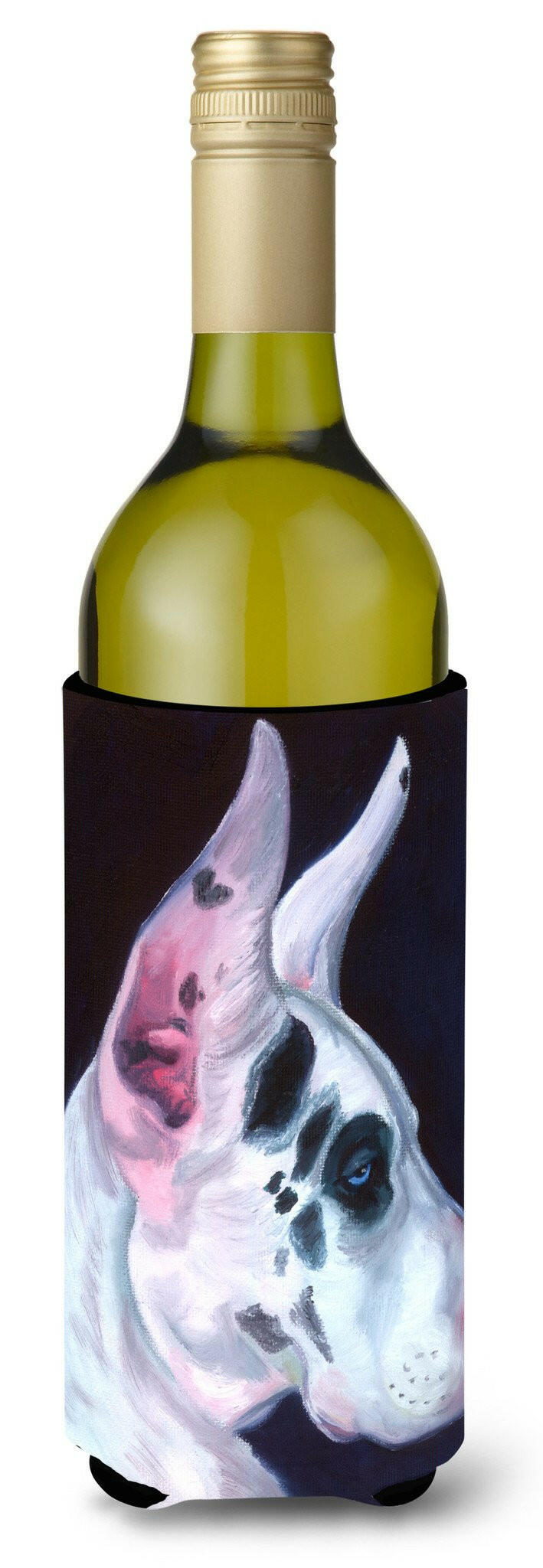 Great Dane Harlequin Wine Bottle Beverage Insulator Hugger 7386LITERK by Caroline&#39;s Treasures