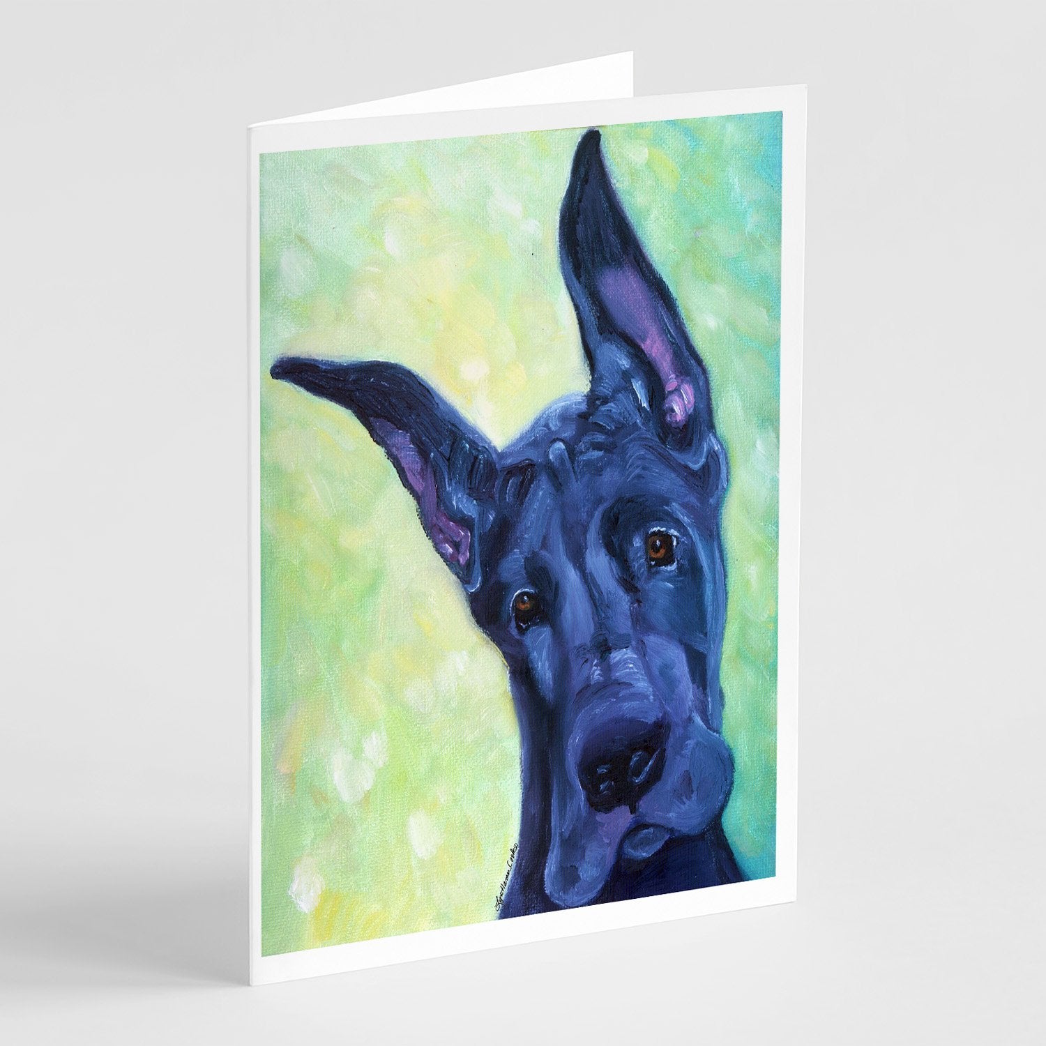 Buy this Great Dane Midnight Puppy Greeting Cards and Envelopes Pack of 8