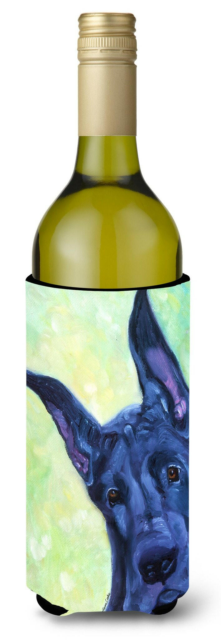 Great Dane Midnight Puppy Wine Bottle Beverage Insulator Hugger 7388LITERK by Caroline&#39;s Treasures