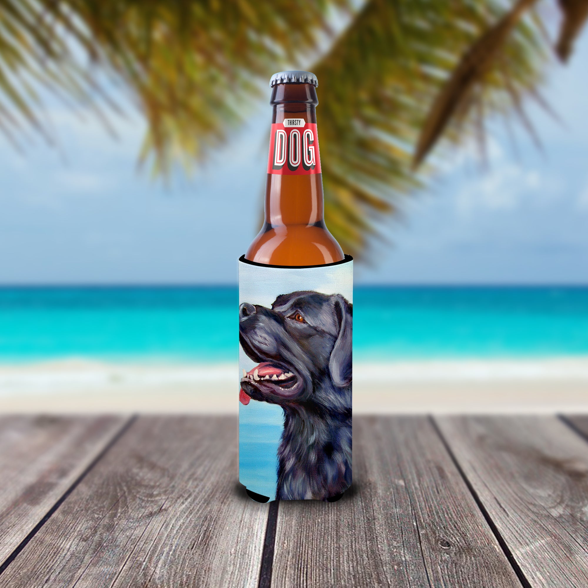 Black Labrador Retriever  Ultra Beverage Insulators for slim cans 7389MUK