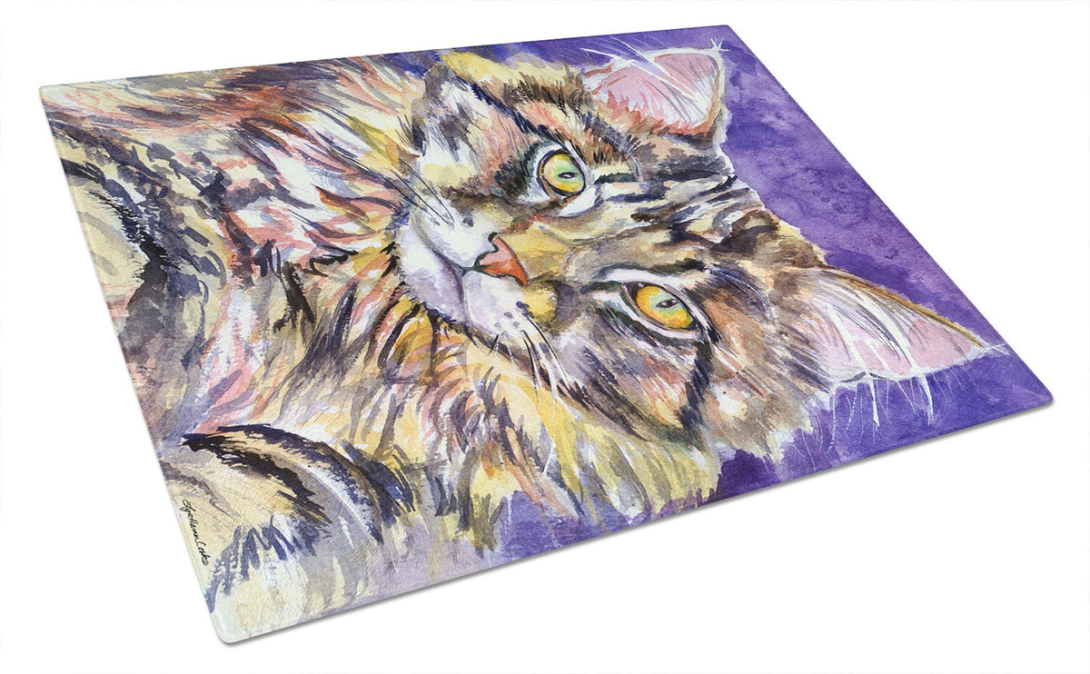 Maine Coon Sassy Glass Cutting Board Large 7390LCB by Caroline&#39;s Treasures