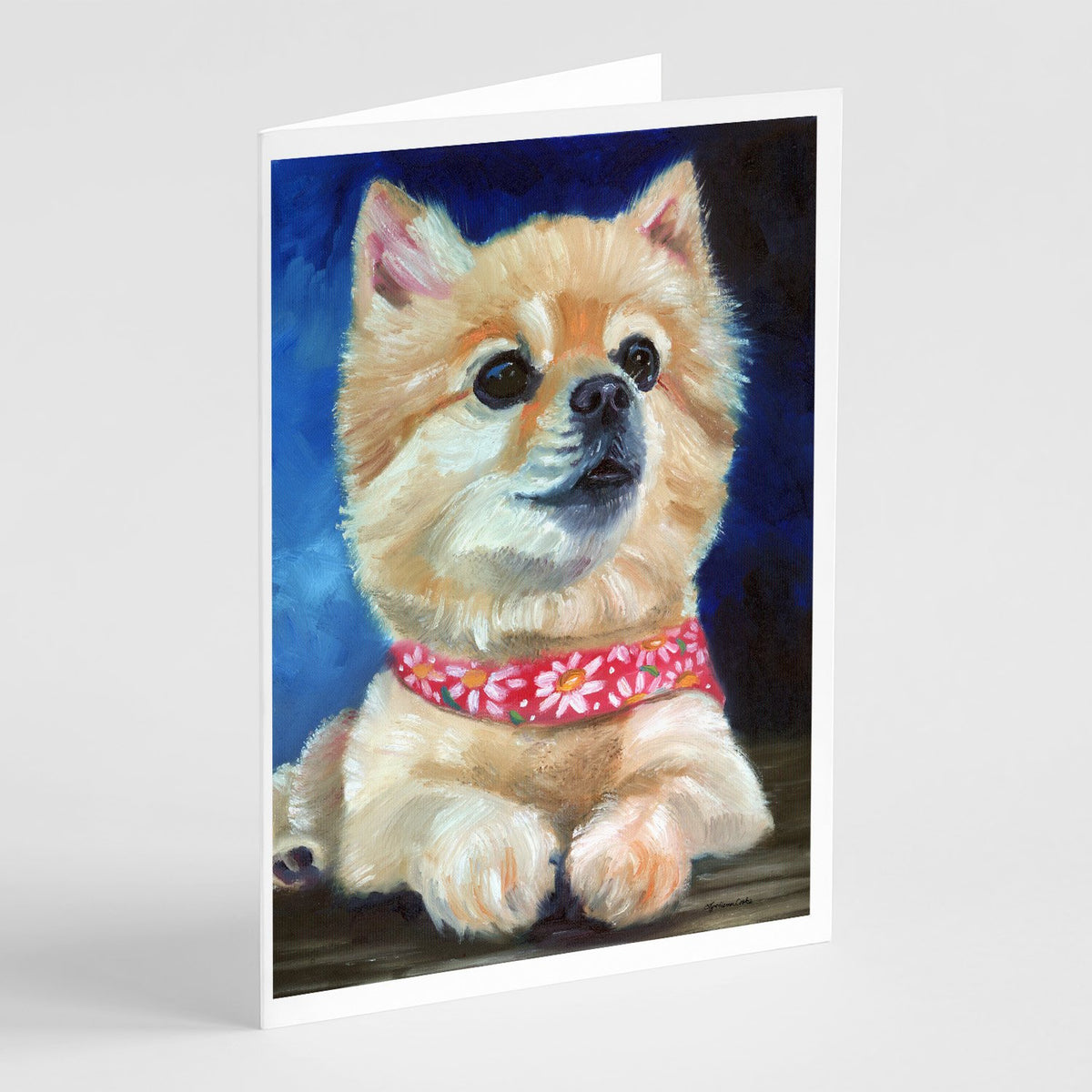 Buy this Fancy Bandana Pomeranian Puppy Greeting Cards and Envelopes Pack of 8