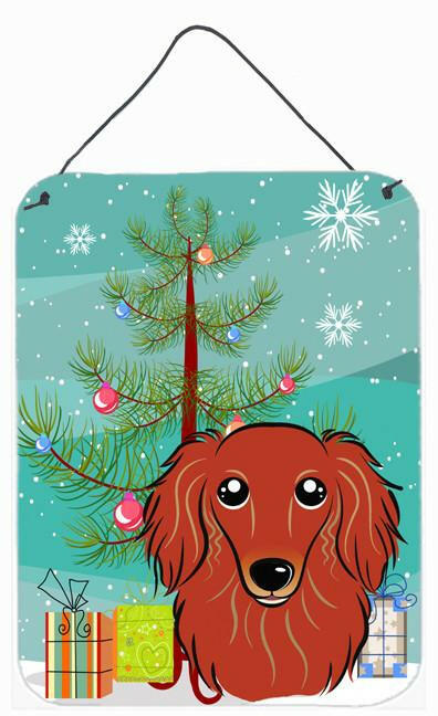 Christmas Tree and Longhair Red Dachshund Wall or Door Hanging Prints BB1586DS1216 by Caroline's Treasures