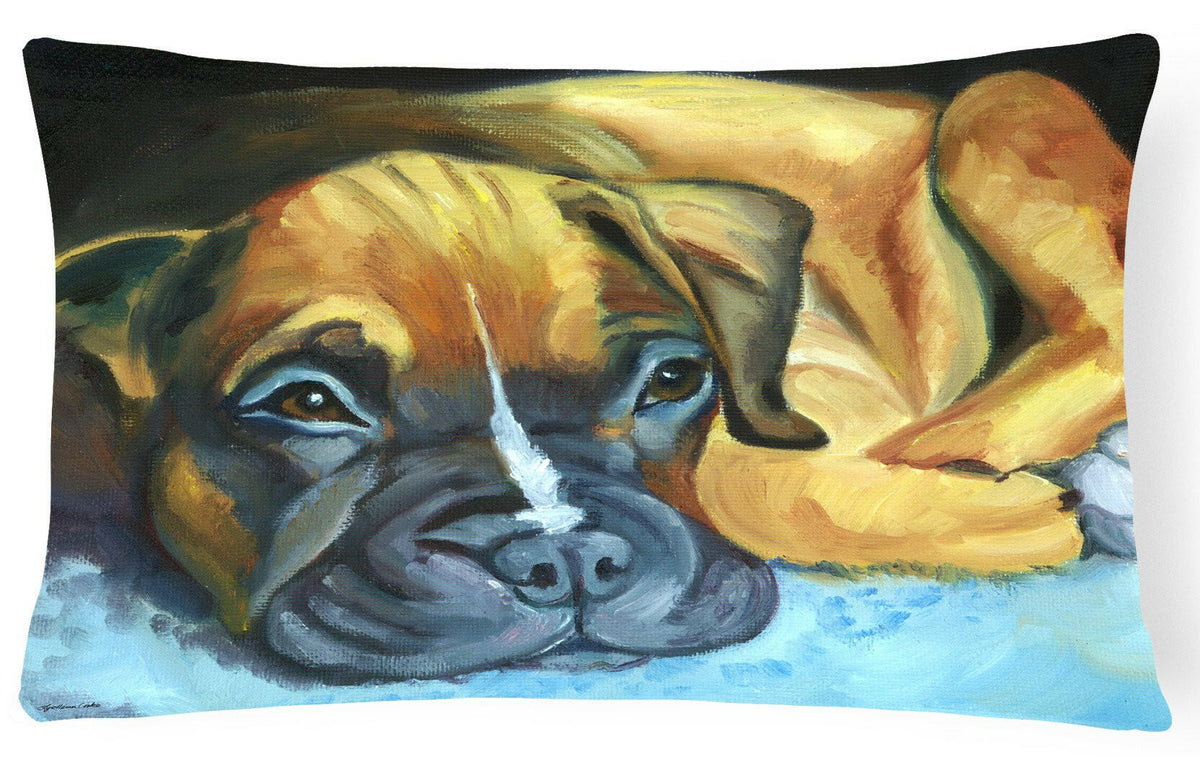 Boxer Pup Fabric Decorative Pillow 7401PW1216 by Caroline&#39;s Treasures