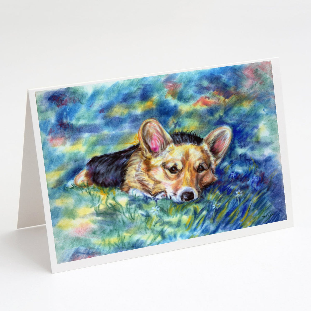 Buy this Corgi Tuckered Out Greeting Cards and Envelopes Pack of 8