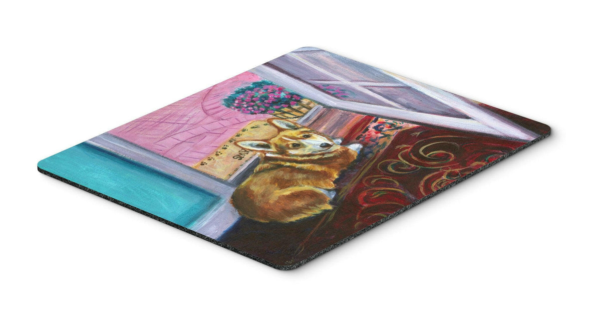 Corgi Watching from the Door Mouse Pad, Hot Pad or Trivet 7410MP by Caroline&#39;s Treasures