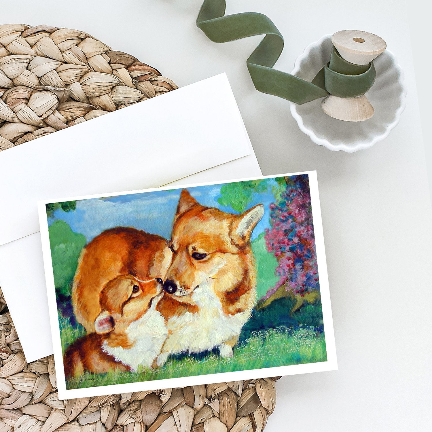 Corgi Momma's Love Greeting Cards and Envelopes Pack of 8 - the-store.com
