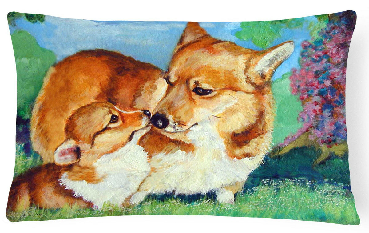 Corgi Momma&#39;s Love Fabric Decorative Pillow 7412PW1216 by Caroline&#39;s Treasures