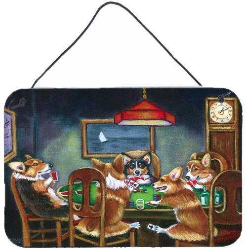 Corgi Playing Poker Wall or Door Hanging Prints 7416DS812 by Caroline&#39;s Treasures