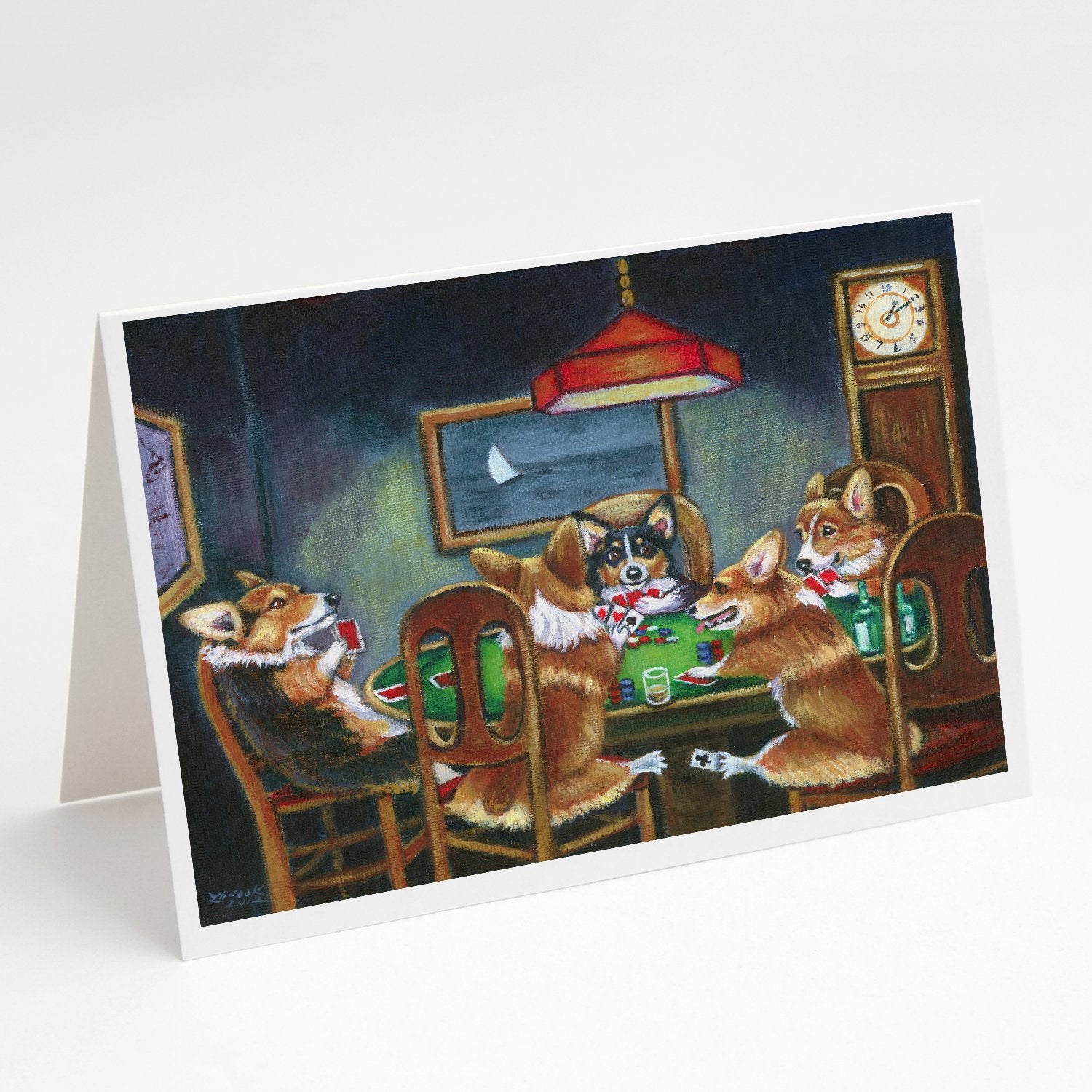 Buy this Corgi Playing Poker Greeting Cards and Envelopes Pack of 8