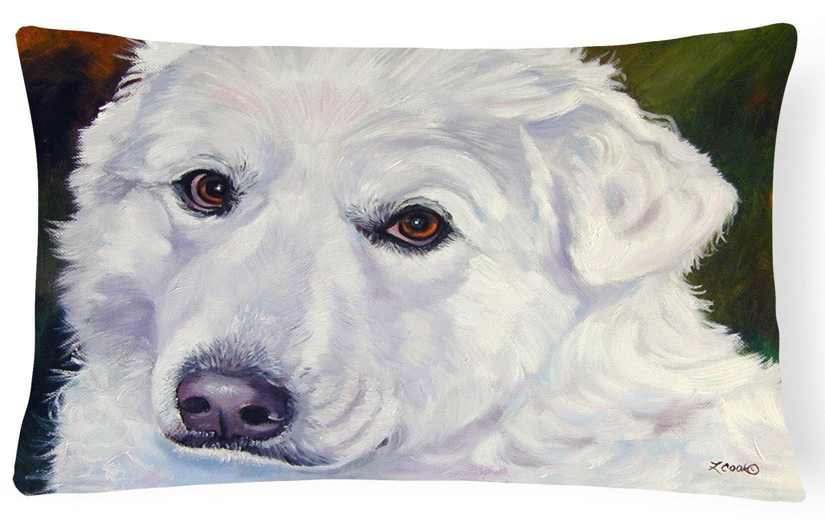 Great Pyrenees Contemplation Fabric Decorative Pillow 7418PW1216 by Caroline&#39;s Treasures
