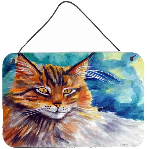 Maine Coon Cat Watching you Wall or Door Hanging Prints 7421DS812 by Caroline's Treasures